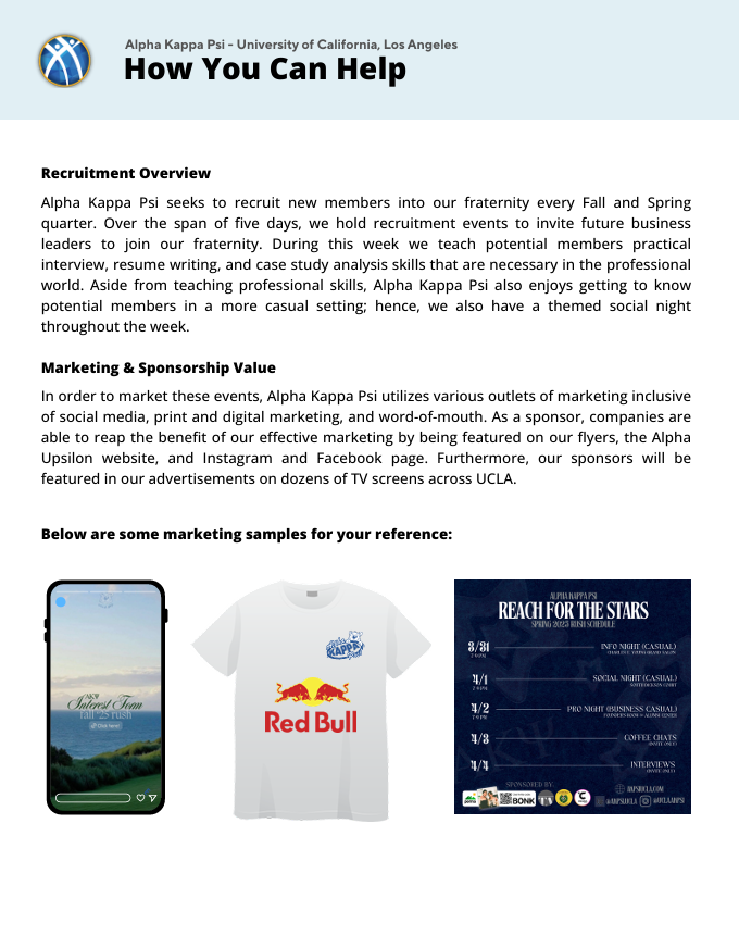 UCLA Alpha Kappa Psi Fall Recruitment