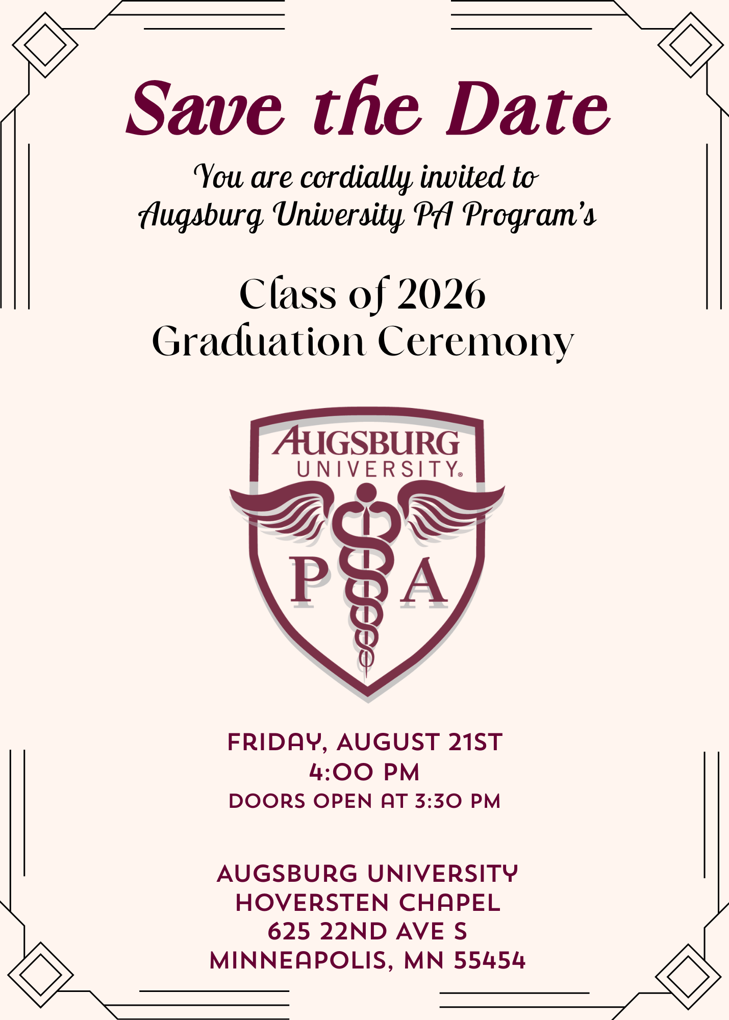 Augsburg University PA Program Class 2026 Graduation